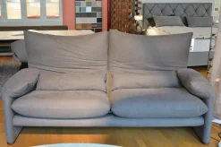 Cassina 3-Sitzer-Sofas|2-Sitzer-Sofas|Sofa Maralunga Maxi 675 Y2 Nubukleder 13Z506 Moka Grau Braun Erdfarbend