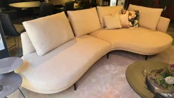 Walter Knoll Wohnlandschaften|Sofa Maru Stoff Namib 7920 Moon Beige Gestell Matt Schwarz Pulverbeschichtet Inklusive Kissen