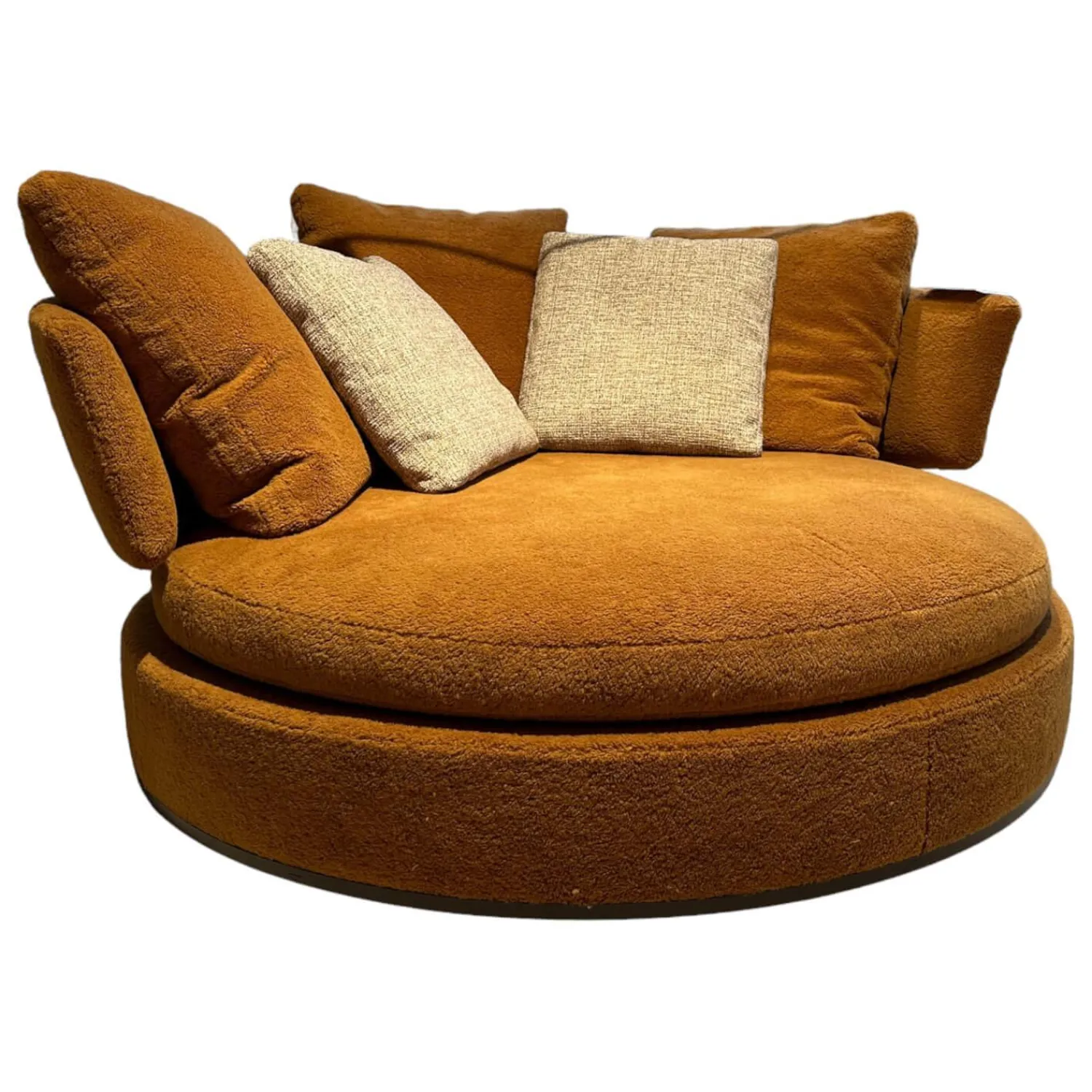 B&B Italia 2-Sitzer-Sofas|Sofa Maxalto Amoneus Stoff Velour Milo Tabak Braun Gestell Graphit mit 5 Kissen