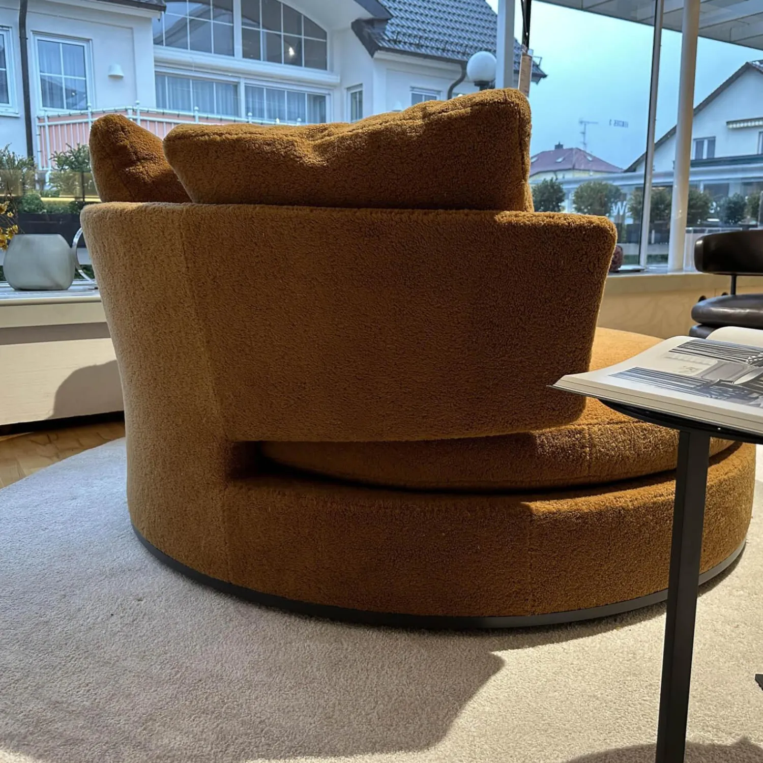 B&B Italia 2-Sitzer-Sofas|Sofa Maxalto Amoneus Stoff Velour Milo Tabak Braun Gestell Graphit mit 5 Kissen