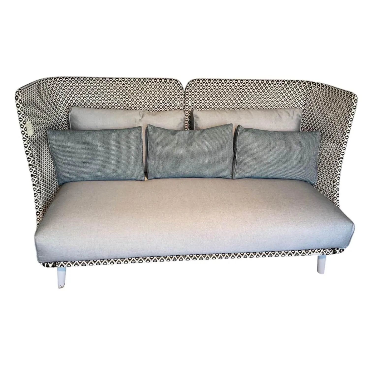 DEDON Loungemöbel|Sofa Mbarq Stoff A Natura Ash Grau Gestell Aluminium Lipari Pulverbeschichtet Inklusive Kissen