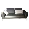 COR 2-Sitzer-Sofas|Sofa Mell Leder Semi 286 Schwarz Metalluntergestell Verchromt Inklusive Kissen