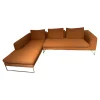COR Ecksofas|Sofa Mell Lounge Stoff 8202 Rost Orange Metallfüße Chrom