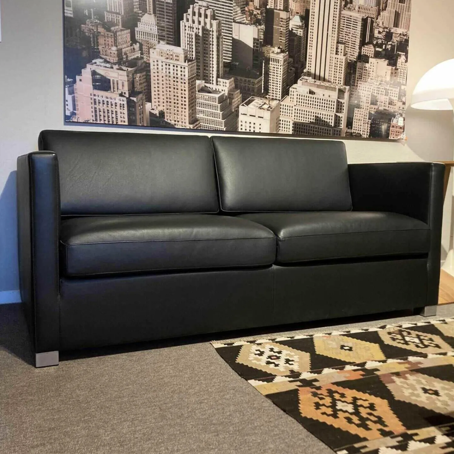 Wittmann 2-Sitzer-Sofas|Sofa Metro Leder Toro Ebenholz Schwarz