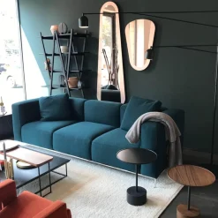 Cassina 3-Sitzer-Sofas|Sofa Mex-Hi Stoff Look Ottavio Col.98/5313L019 Grün mit 2 Kissen