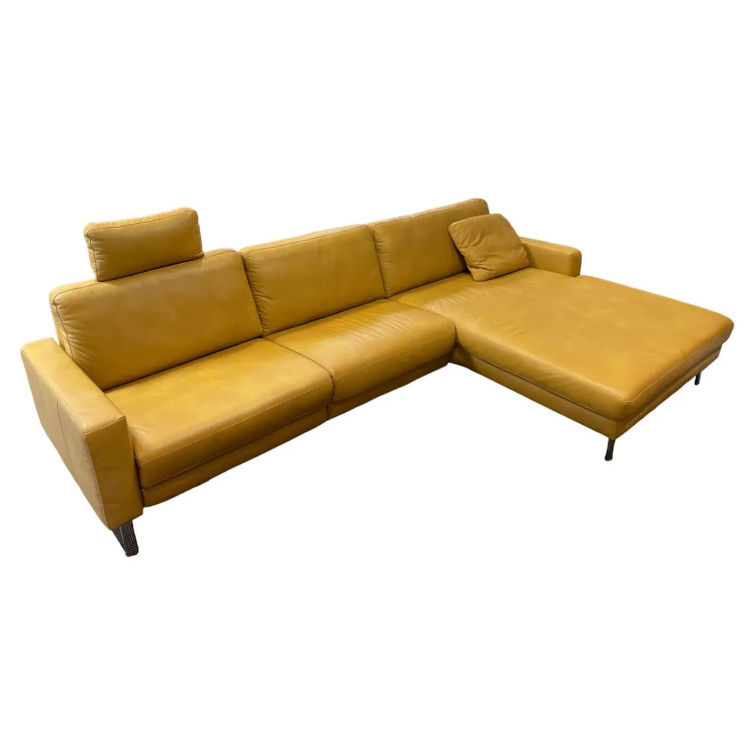 W. Schillig Ecksofas|Sofa Miroo Bezug Leder Z69 Farbe 52 Kurkuma