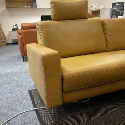 W. Schillig Ecksofas|Sofa Miroo Bezug Leder Z69 Farbe 52 Kurkuma