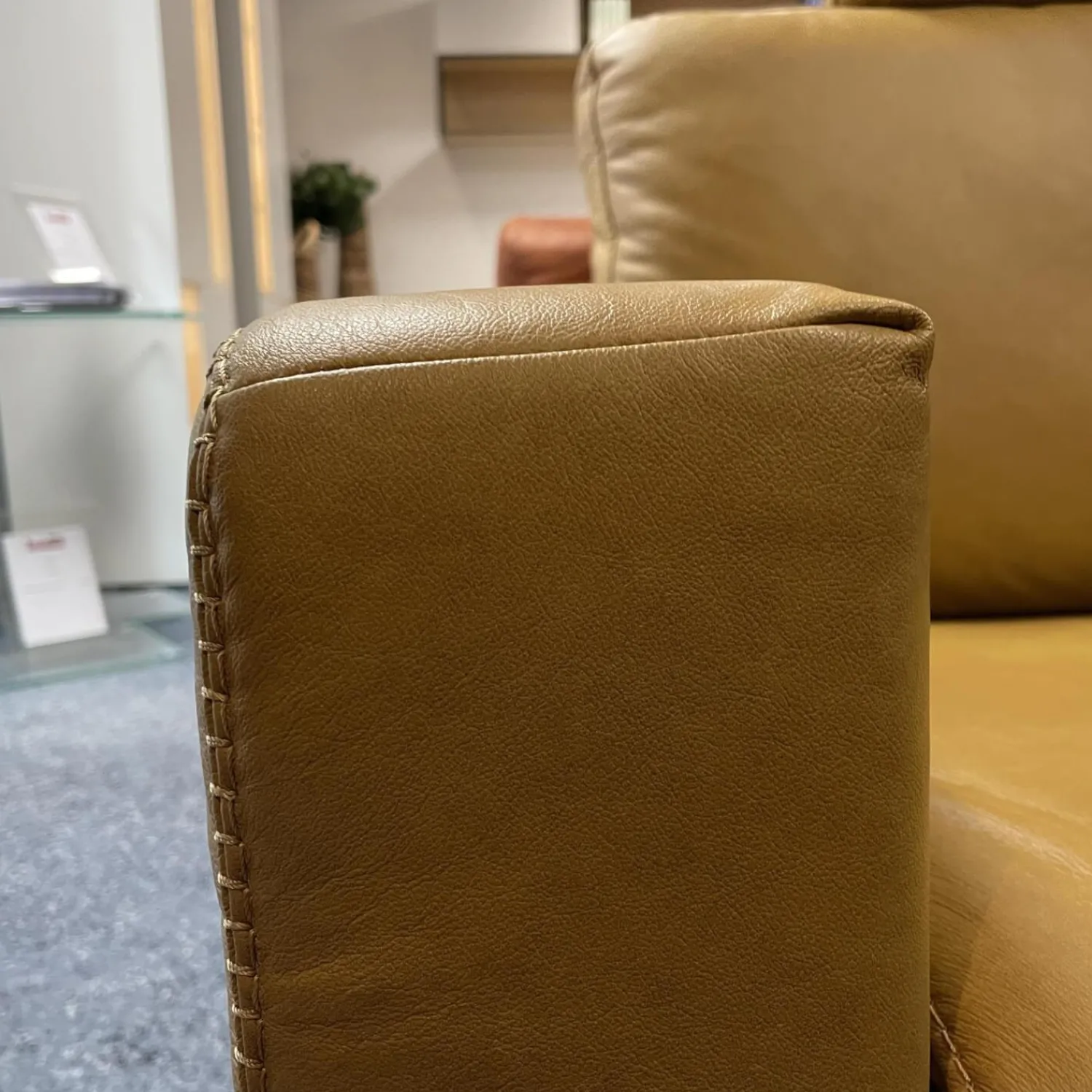 W. Schillig Ecksofas|Sofa Miroo Bezug Leder Z69 Farbe 52 Kurkuma