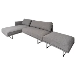IP Design Ecksofas|Sofa mit Longchair Cube Air Stoff Cooper BW1779-191 Grau
