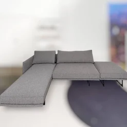 IP Design Ecksofas|Sofa mit Longchair Cube Air Stoff Cooper BW1779-191 Grau