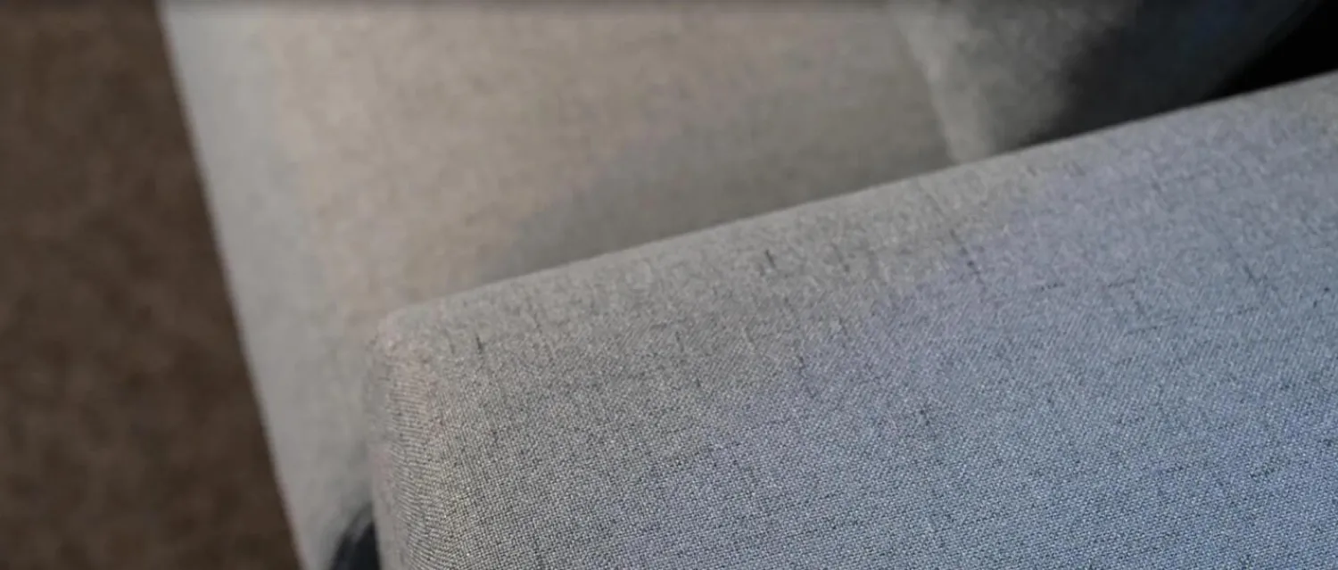 Sophisticated Living Ecksofas|Sofa mit Longchair in Stoff Linea 11 Acqua Blau Grau