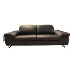W. Schillig 2-Sitzer-Sofas|Sofa Modell 15651 Leder Z 7155 Zartbitter Braun Füße Chrom