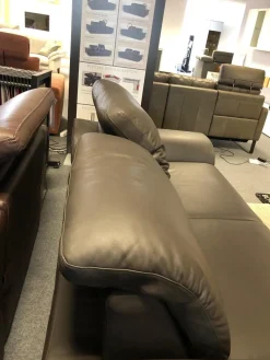 W. Schillig 2-Sitzer-Sofas|Sofa Modell 15651 Leder Z 7155 Zartbitter Braun Füße Chrom