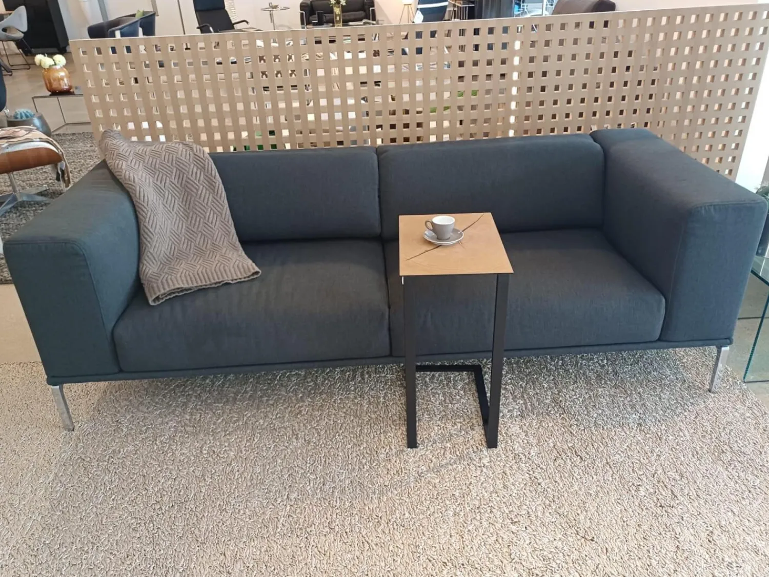 Cassina 2-Sitzer-Sofas|Sofa Moov Stoff Panama Grau Gestell Chrom Rückenteile Unabhängig Voneinander Klappbar