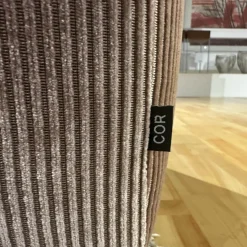 COR 3-Sitzer-Sofas|2-Sitzer-Sofas|Sofa Moss Stoff 9075 Altrose Rosa Fuß Verchromt mit Hocker