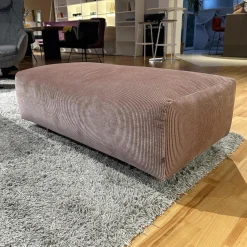 COR 3-Sitzer-Sofas|2-Sitzer-Sofas|Sofa Moss Stoff 9075 Altrose Rosa Fuß Verchromt mit Hocker