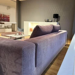 COR 3-Sitzer-Sofas|2-Sitzer-Sofas|Sofa Moss Stoff 9075 Altrose Rosa Fuß Verchromt mit Hocker