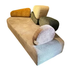 Brühl 2-Sitzer-Sofas|Sofa Mosspink Stoff 4401 92 Grau 75 Gelb 45 Creme 35 Grün 80 Rosa Füße Eiche Dunkel Geölt