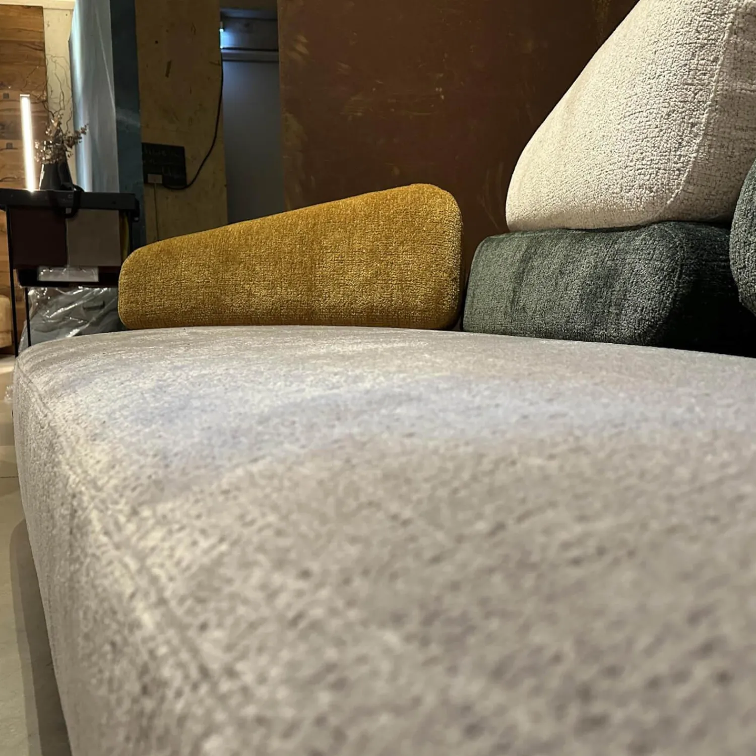 Brühl 2-Sitzer-Sofas|Sofa Mosspink Stoff 4401 92 Grau 75 Gelb 45 Creme 35 Grün 80 Rosa Füße Eiche Dunkel Geölt