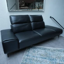 Musterring 2-Sitzer-Sofas|Sofa MR 2490 2-Sitzig Leder Z7399 Nachtschwarz Schwarz LK50 MR Fuß FC3 Metallfuß M99 Schwarz