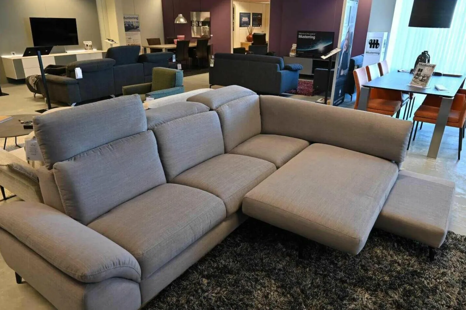 Musterring Ecksofas|Sofa MR9200 Stoff Nevio Stone mit Funktionen