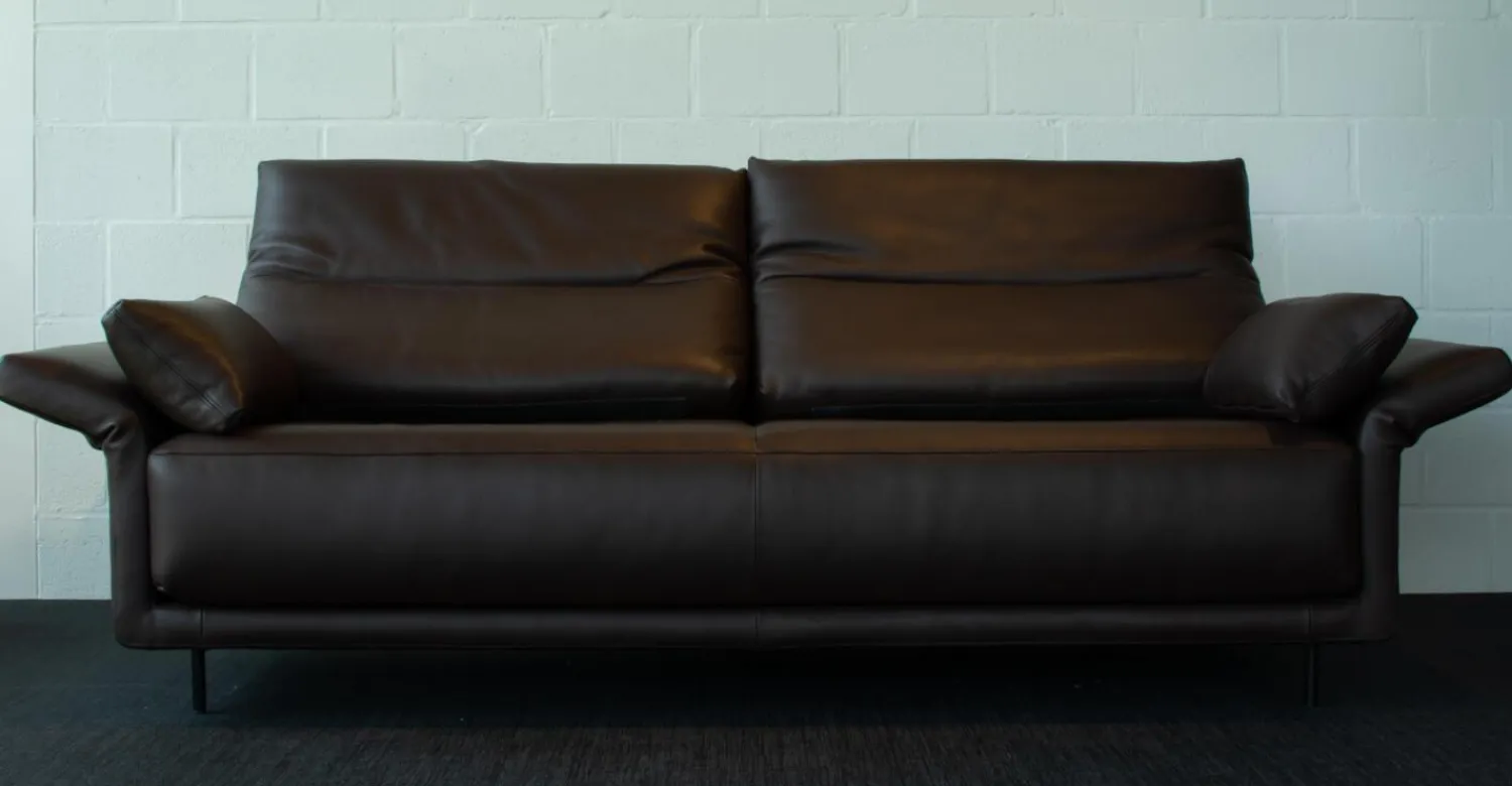 Durlet 2-Sitzer-Sofas|Sofa Nido Bezug Leder Sierra Braun Mit 2 Verstellbaren Rückenkissen Inkusive 2 Armkissen