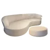 Bielefelder Werkstätten 2-Sitzer-Sofas|Sofa Nimbo Stoff BW 1775 676 Queen Weiß Beige Inklusive Hocker Nimbo