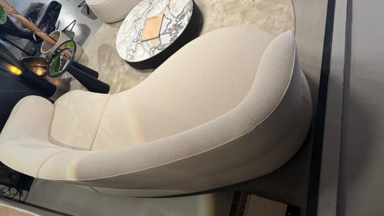 Bielefelder Werkstätten 2-Sitzer-Sofas|Sofa Nimbo Stoff BW 1775 676 Queen Weiß Beige Inklusive Hocker Nimbo