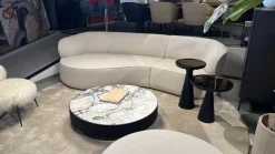 Bielefelder Werkstätten 2-Sitzer-Sofas|Sofa Nimbo Stoff BW 1775 676 Queen Weiß Beige Inklusive Hocker Nimbo