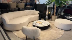 Bielefelder Werkstätten 2-Sitzer-Sofas|Sofa Nimbo Stoff BW 1775 676 Queen Weiß Beige Inklusive Hocker Nimbo