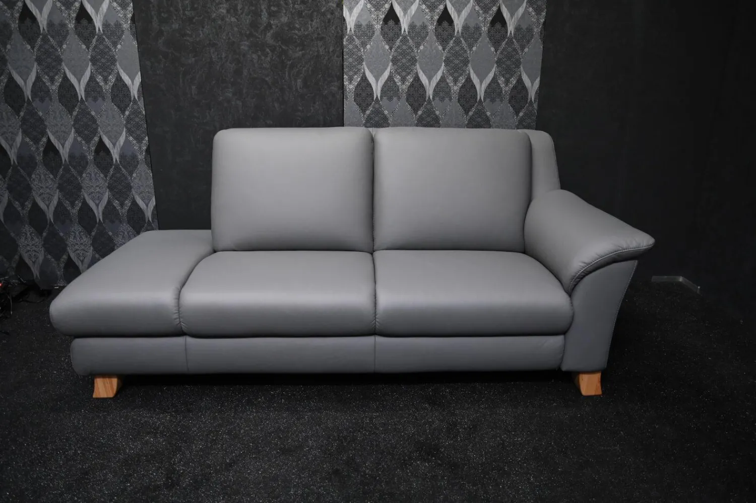 Steinpol 2-Sitzer-Sofas|Sofa Orion Aurelia Leder Dolcia Steingrau