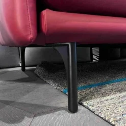 Montis 2-Sitzer-Sofas|Sofa Otis Leder Cuba Red Füsse Aluminium Schwarz Matt Pulverbeschichtet