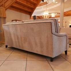 Bielefelder Werkstätten 2-Sitzer-Sofas|Sofa Passion Bezug Stoff Cam Emilia Beige Mehrfarbig Grau Keder Schwarz Holzfüße Eckig Ohne Rollen