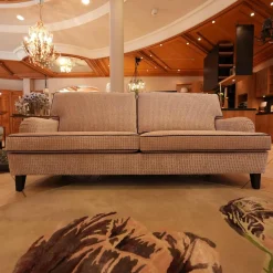 Bielefelder Werkstätten 2-Sitzer-Sofas|Sofa Passion Bezug Stoff Cam Emilia Beige Mehrfarbig Grau Keder Schwarz Holzfüße Eckig Ohne Rollen