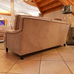 Bielefelder Werkstätten 2-Sitzer-Sofas|Sofa Passion Bezug Stoff Cam Emilia Beige Mehrfarbig Grau Keder Schwarz Holzfüße Eckig Ohne Rollen