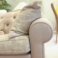 Thörmer 2-Sitzer-Sofas|Sofa Passion Mit Heftung Musterstoff A 105 Mit 3 Kissen Grau