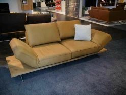 Koinor 2-Sitzer-Sofas|Sofa Phoenix Leder C-Revolution Mustard Plateau Wildeiche mit Drehstop
