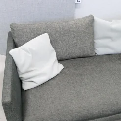 COR 3-Sitzer-Sofas|Sofa Pilotis Stoff 8161 Schwarz Braun Füße Schwarz Chrom Inklusive Rückenkissen