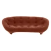Ligne Roset 3-Sitzer-Sofas|Sofa Ploum 3 Sitzer Hochlehner Stoff Gentle FR Rouille Rot Braun Gestell Stahl Füße Bezogen