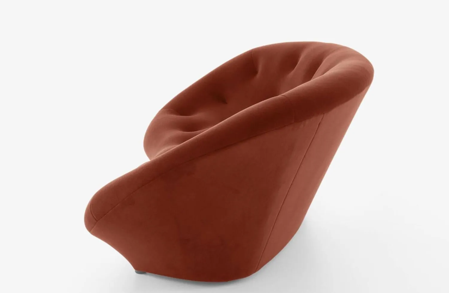 Ligne Roset 3-Sitzer-Sofas|Sofa Ploum 3 Sitzer Hochlehner Stoff Gentle FR Rouille Rot Braun Gestell Stahl Füße Bezogen