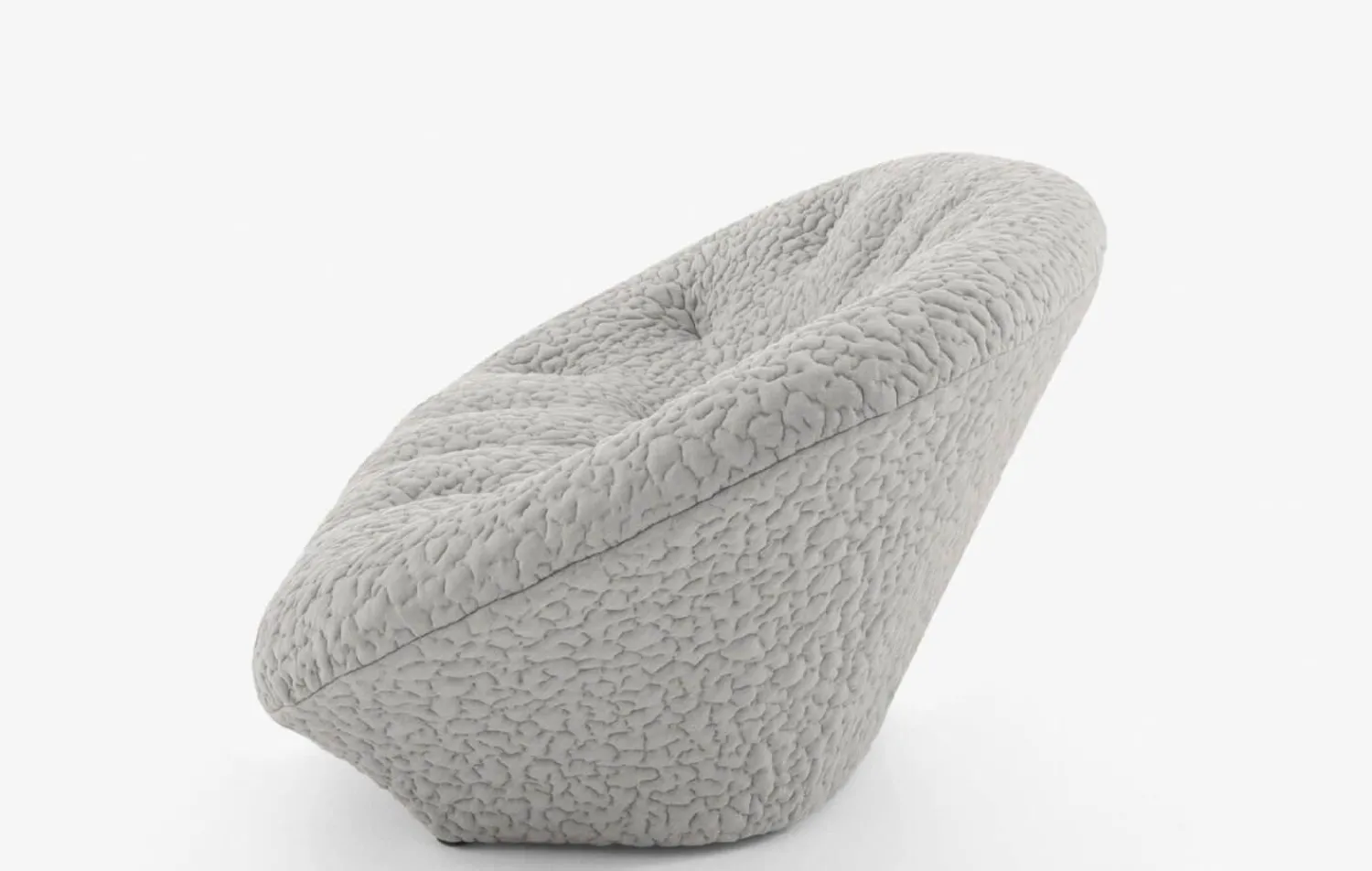 Ligne Roset 2-Sitzer-Sofas|Sofa Ploum Großer 2 Sitzer Hochlehner Stretchstoff Moby FR Sable Grau Gestell Stahlrohr Füße Bezogen