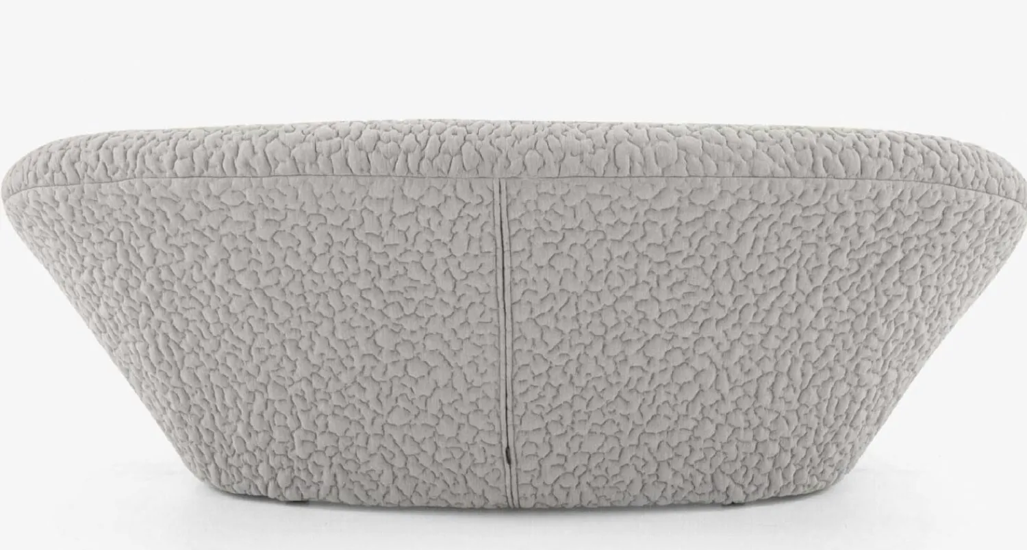 Ligne Roset 2-Sitzer-Sofas|Sofa Ploum Großer 2 Sitzer Hochlehner Stretchstoff Moby FR Sable Grau Gestell Stahlrohr Füße Bezogen