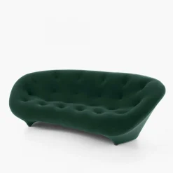 Ligne Roset 3-Sitzer-Sofas|Sofa Ploum Hochlehner Stoff Gentle Pin Grün