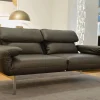 Rolf Benz 2-Sitzer-Sofas|Sofa Plura L-SOB-BS 380/186 Leder 38.105 Graubraun mit Verstellfunktionen