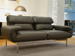 Rolf Benz 2-Sitzer-Sofas|Sofa Plura L-SOB-BS 380/186 Leder 38.105 Graubraun mit Verstellfunktionen