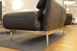 Rolf Benz 2-Sitzer-Sofas|Sofa Plura L-SOB-BS 380/186 Leder 38.105 Graubraun mit Verstellfunktionen