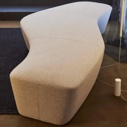 Tacchini 2-Sitzer-Sofas|Sofa Polar Bezugsstoff Divina Melange 3 Farbe 227 Beige Creme