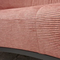 Bielefelder Werkstätten 2-Sitzer-Sofas|Sofa Polo Cocktail Stoff JAB Silas 1030 064 Rosa Gestell Esche Schwarz Gebeizt Mit Hocker
