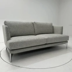 Bielefelder Werkstätten 2-Sitzer-Sofas|Sofa Polo Living 2 80 Bezug Stoff Modena BW1761-282 Grau Füße Aus Edelstahl