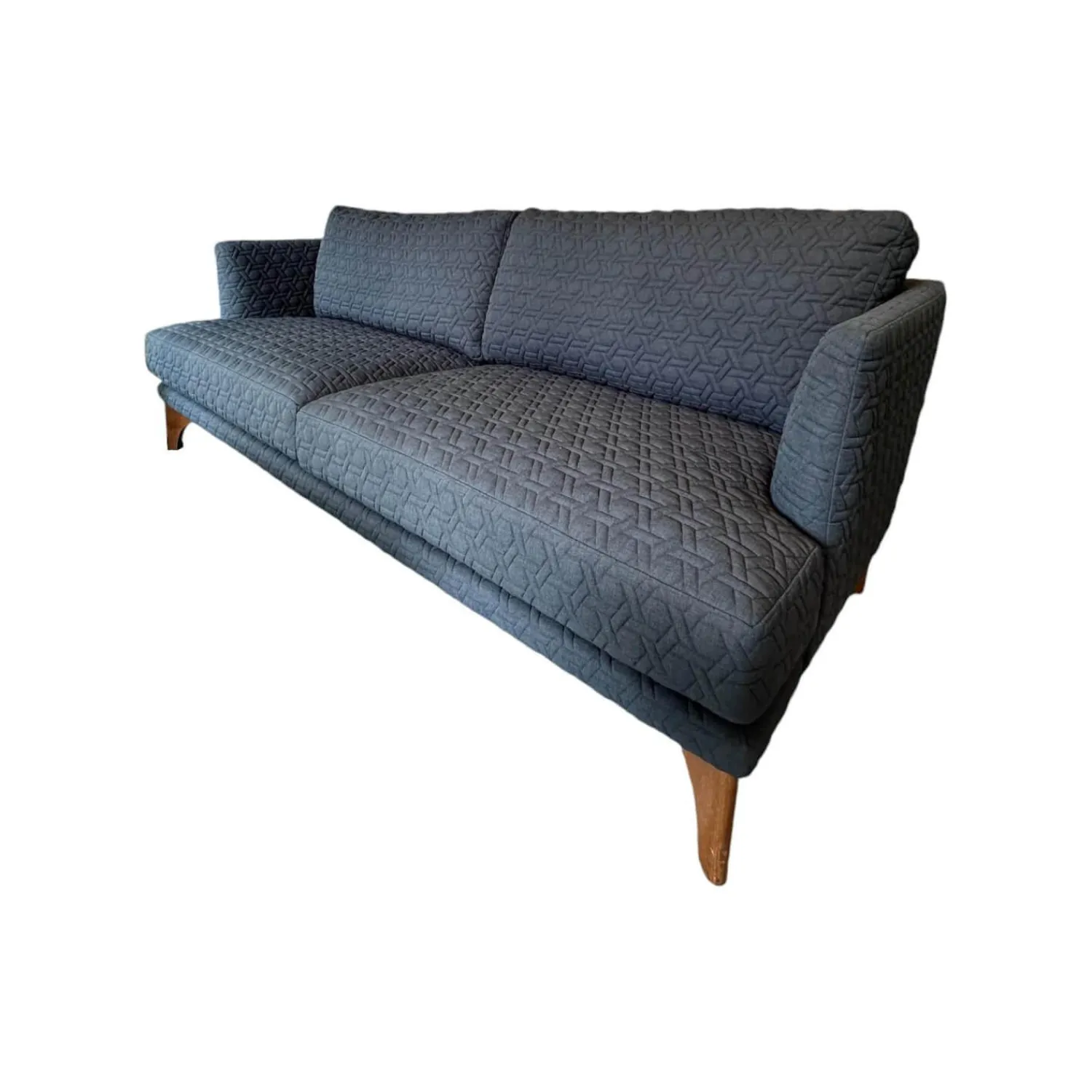 Bielefelder Werkstätten 2-Sitzer-Sofas|Sofa Polo Living Stoff Chivasso Cape Town CH2998 083 Mittelblau Füße Nussbaum
